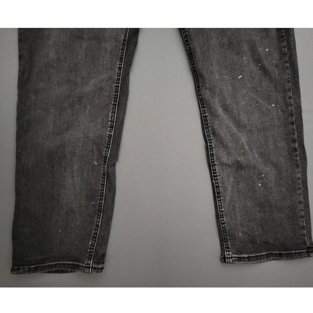 Levi's 541 Athletic Taper Jeans Mens 38x30 Faded Black Gray Stretch Denim 540196